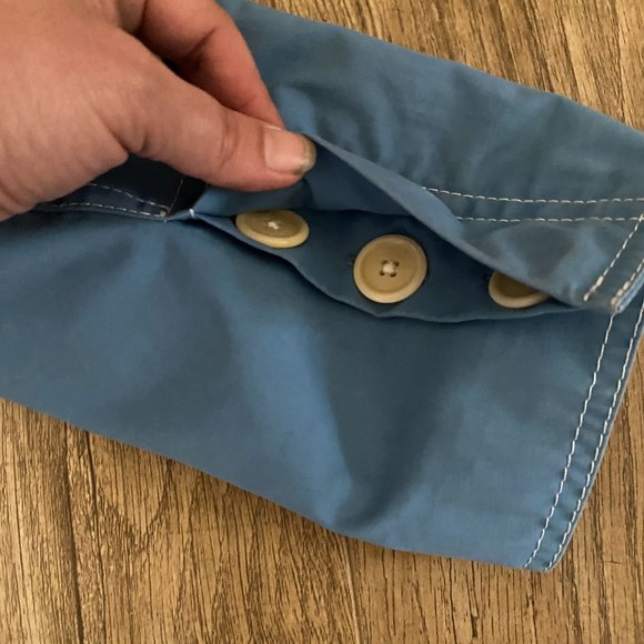 Coach Light Blue Raincoat Trench Coat Sz L - Picture 6 of 7